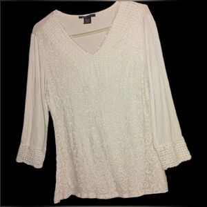 Cream Colored Lace Tunic Top